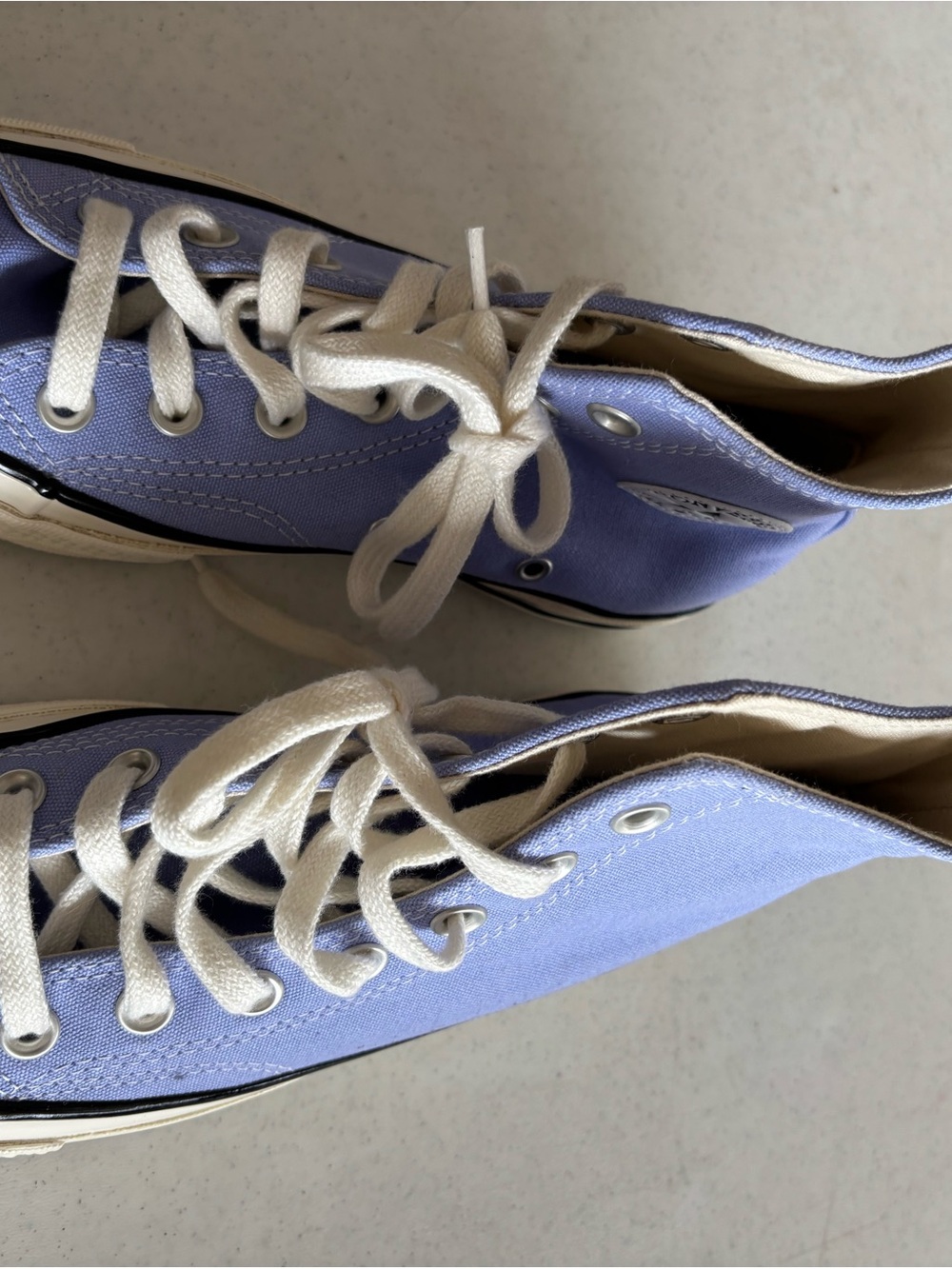 Converse High-Top Sneakers in Lavender and White